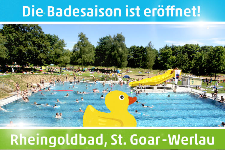 Das Rheingoldbad in St. Goar-Werlau. Ein modernes Freischwimmbad.