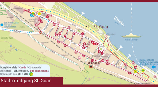 Plan Stadtrundgang St. Goar