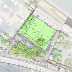 Umgestaltung des Rheinvorlandes Rheinufer Umbauskizze